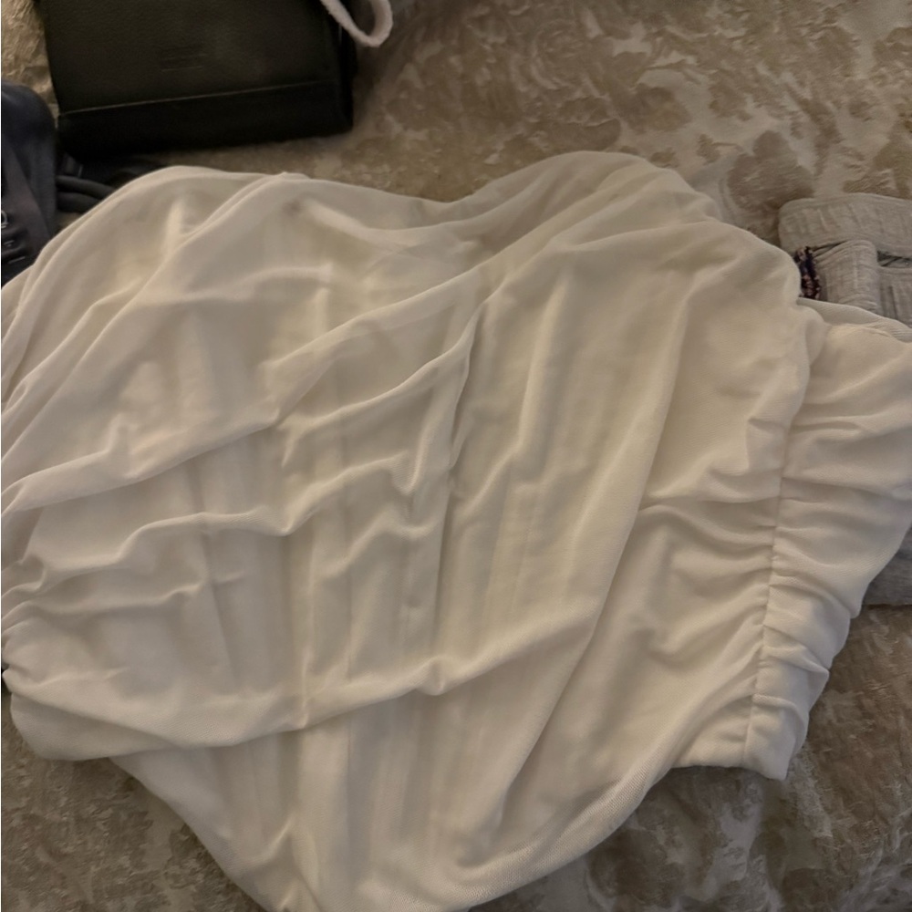 Elegant White Ruched Top